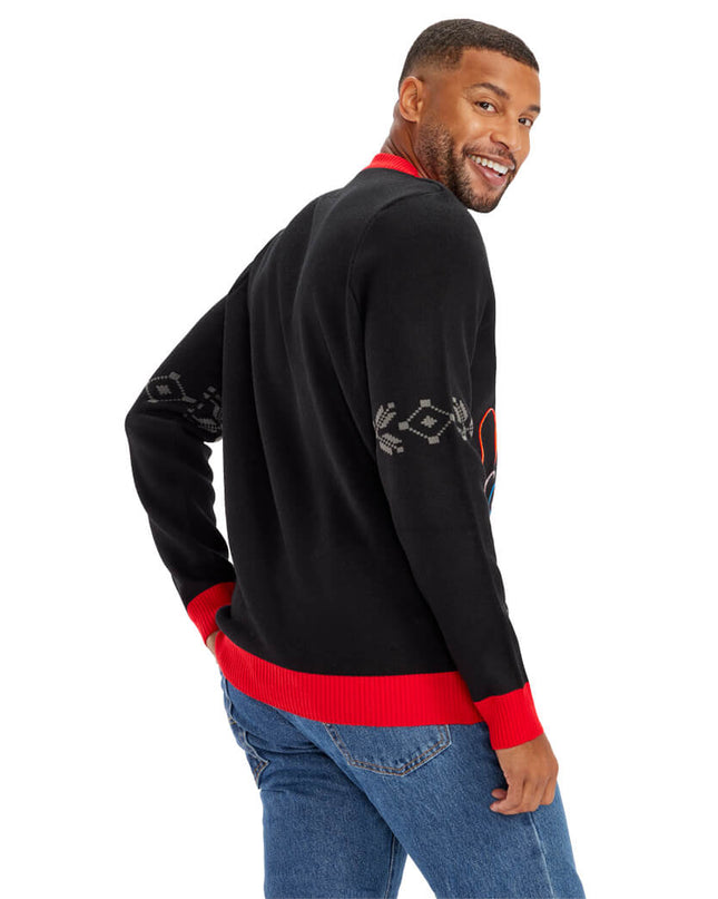 Men's Ho Ho Hello Neon LED Light Up Ugly Christmas Sweater