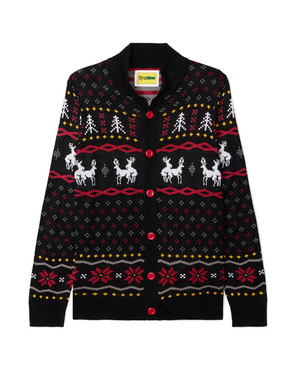 Men's Naughty Reindeer Ugly Christmas Cardigan Sweater