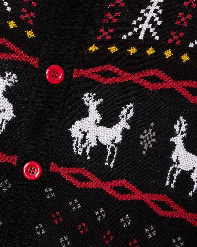 Men's Naughty Reindeer Ugly Christmas Cardigan Sweater