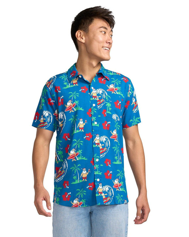 Men's Surf's Up Santa Hawaiian Shirt