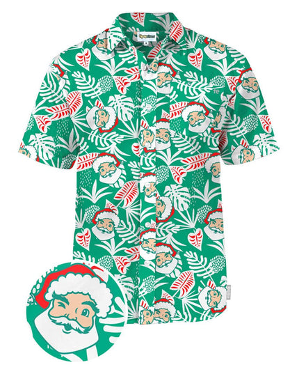 Men's Santa Palms Button Down Shirt