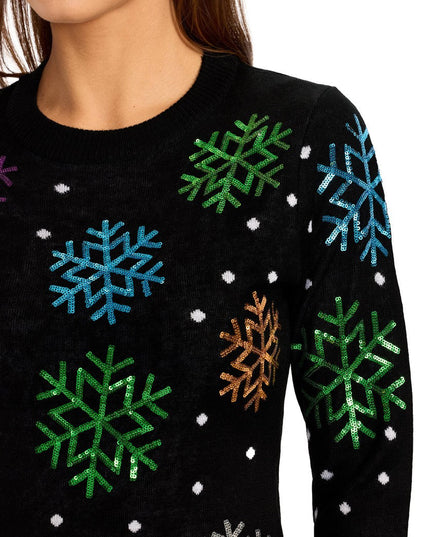 Julekjole med Pailletter og Snefnug til kvinder