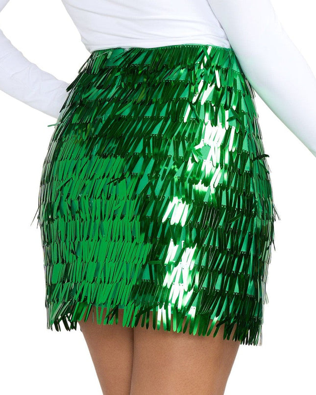 Grøn Tinsel Nederdel