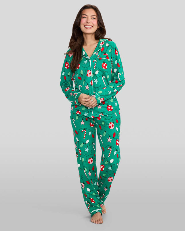 Women's Holly Jolly Lapel Pajama Set