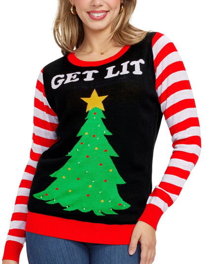 Women's Get Lit Light Up Ugly Christmas Sweater