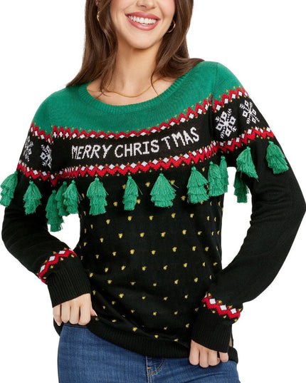 Women's Christmas Tree Tassel Ugly Christmas Sweater