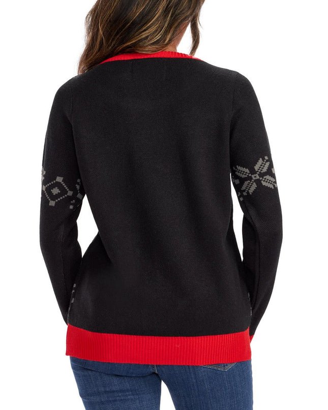 Kvinders Ho Ho Hello Neon LED Lysende Grimasse Juletrøje