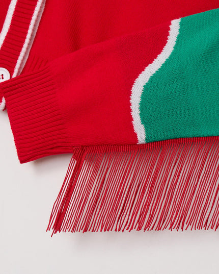 Women's Christmas Cowgirl Cropped Cardigan Sweater