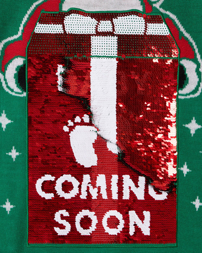 Kvinders Big Reveal Vendbar Paillet Maternity Juletrøje