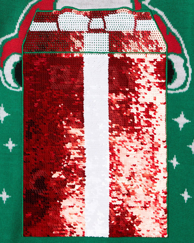 Kvinders Big Reveal Vendbar Paillet Maternity Juletrøje