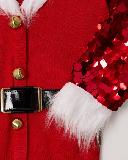 Women's Sassy Santa Christmas Cardigan Sweater