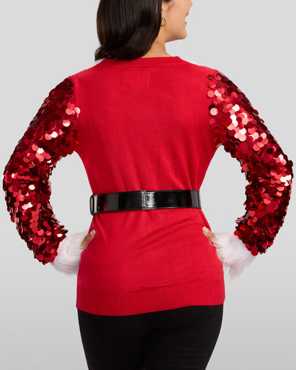 Women's Sassy Santa Christmas Cardigan Sweater