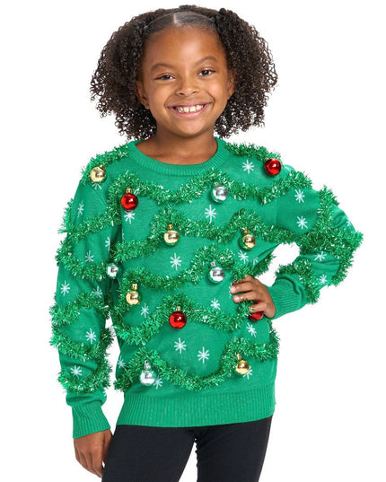 Girl's Gaudy Garland Ugly Christmas Sweater