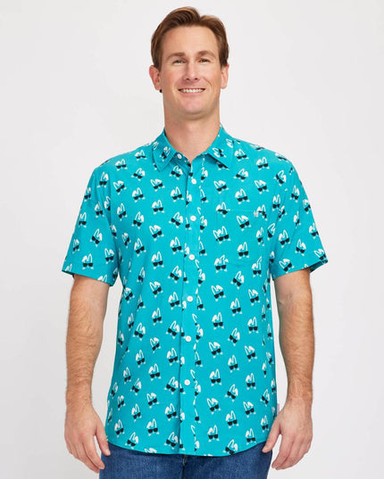 Mænds Solrige Kanin Button Down Skjorte