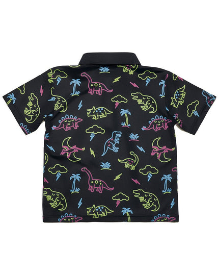 Tumling Drengs Neon Dinosaur Golf Polo