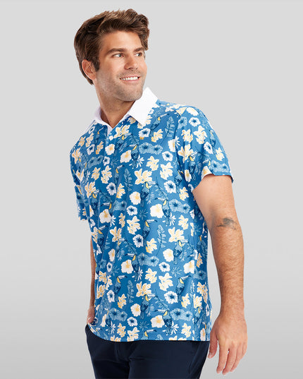 Men's Blue Botanics Polo Shirt