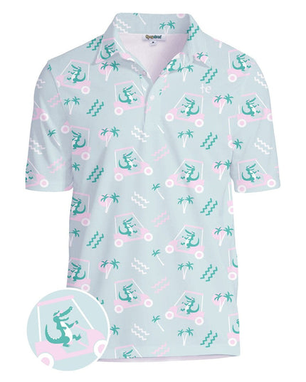 Men's Golf Cart Gator Disc Golf Polo