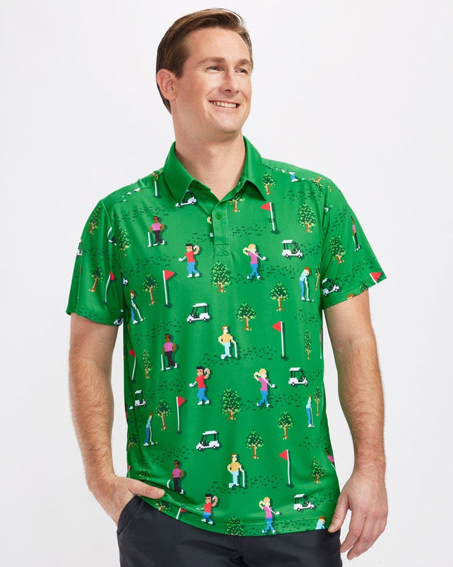 Men's 8-Bit Birdie Golf Polo