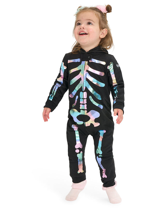 Småpige's Iridescent Skeleton Kostume