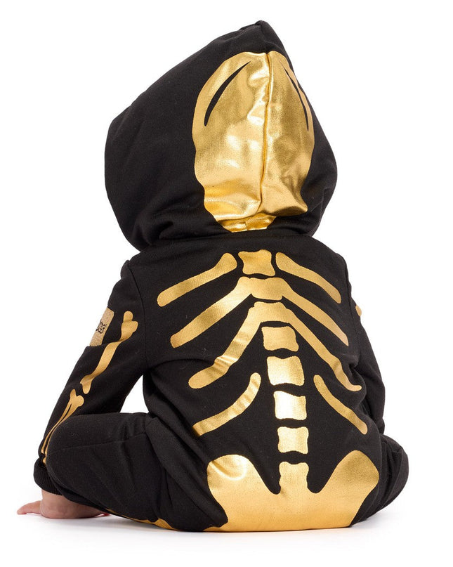 Baby drengs guld skelet kostume