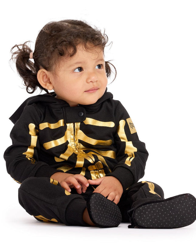 Baby piges guld skelet kostume