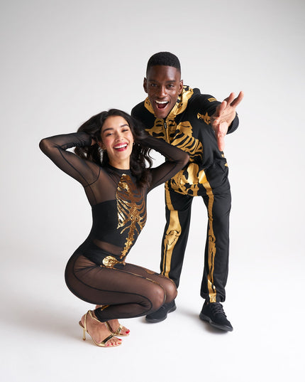Gold Skeleton Couples Costumes