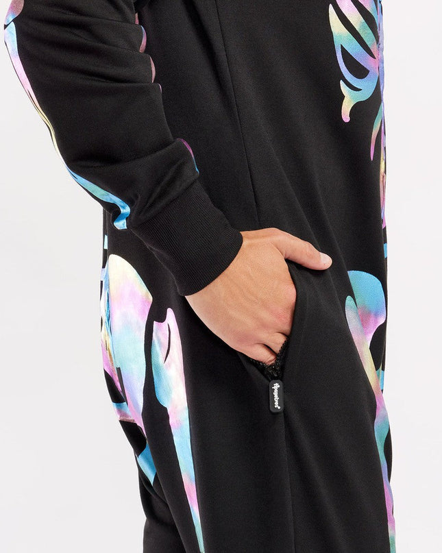 Herre Iriserende Skelet Kostume