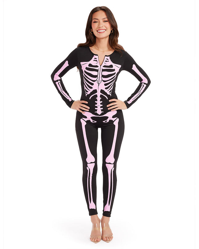 Pink Skelet Bodysuit Kostume