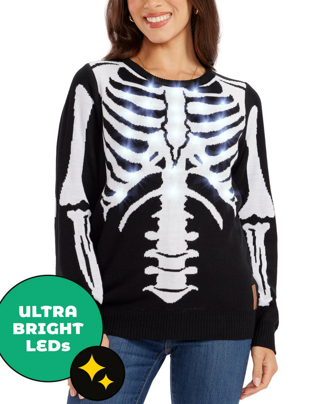 Kvinders skelet lysende sweater