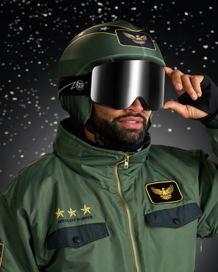 Men's Fighter Pilot Ski Suit and Helmet Cover