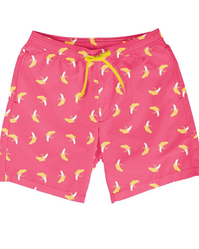 Pink Banana Peel Stretch Swim Trunks - 7.5" Inseam