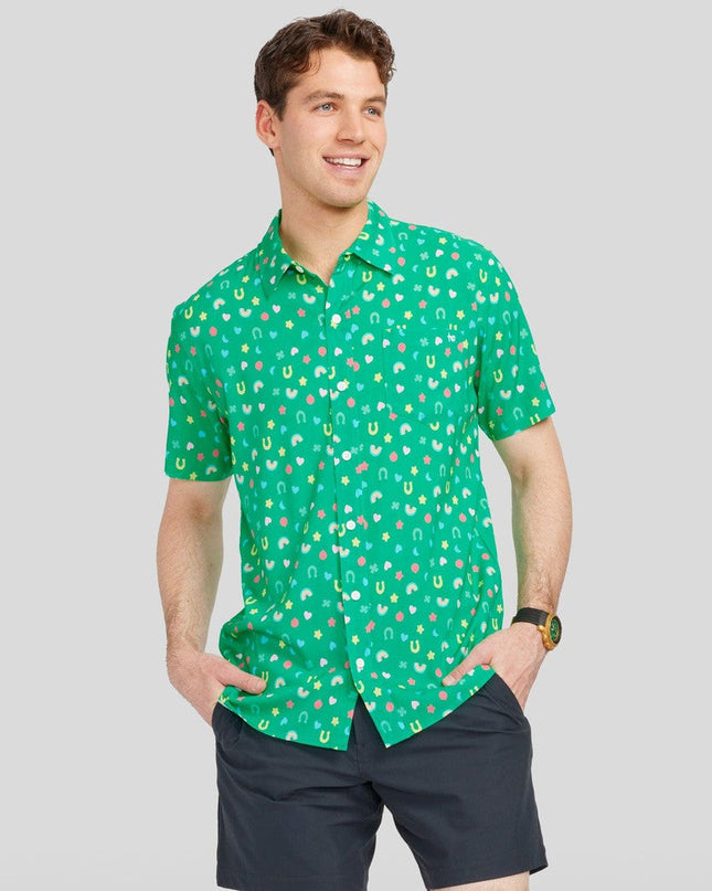 Mandlig Lucky Charmer Button Down Skjorte