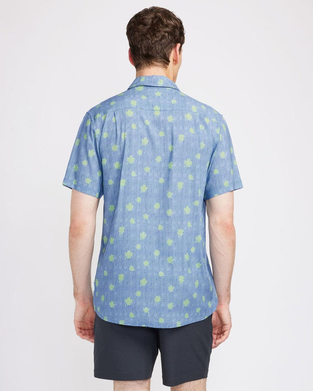 Herre Blå Kløver Button Down Skjorte