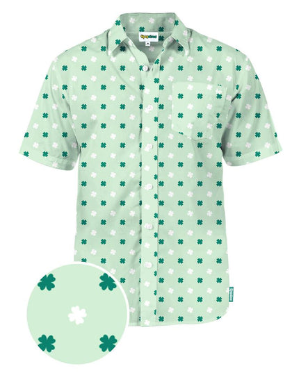 Men's Mint Clover Button Down Shirt