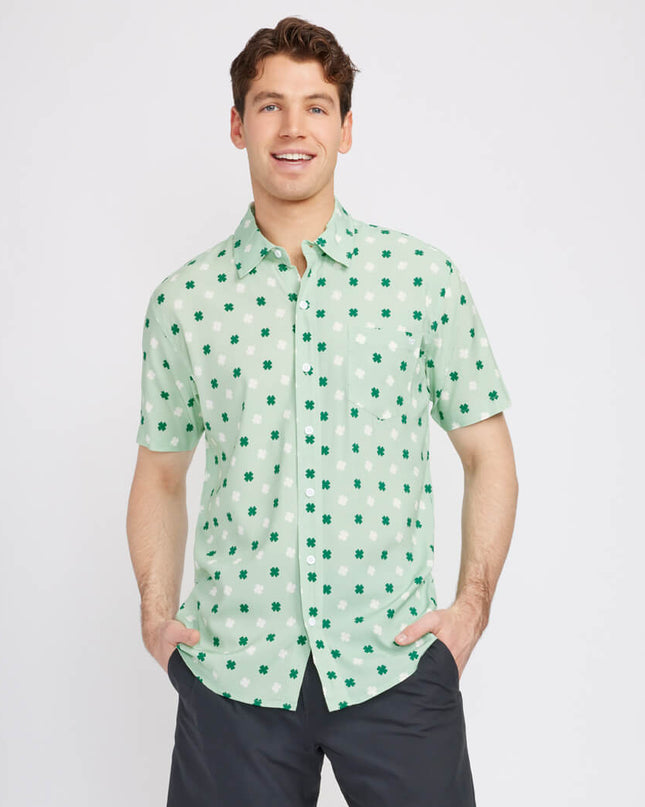 Herre Mint Kløver Button Down Skjorte