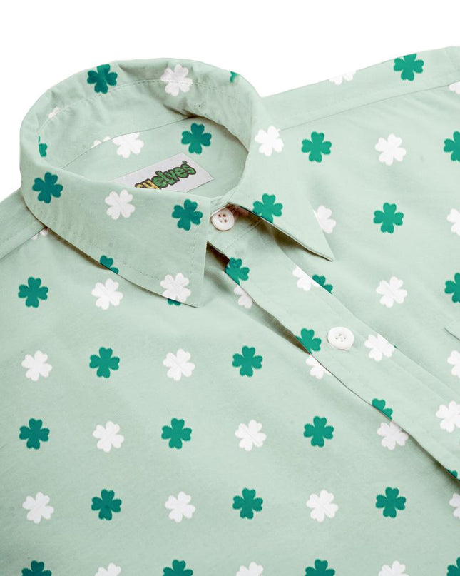 Herre Mint Kløver Button Down Skjorte