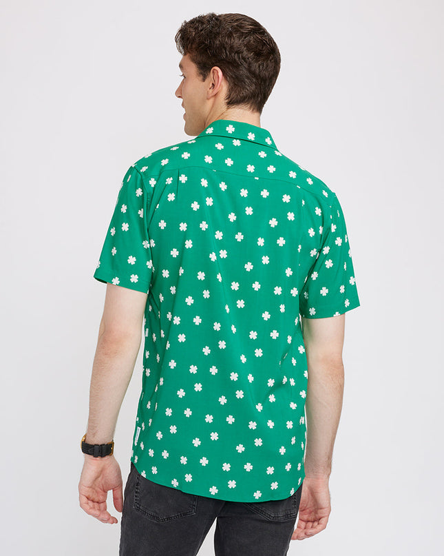 Mænds Grøn Crushin' Clovers Button Down Shirt