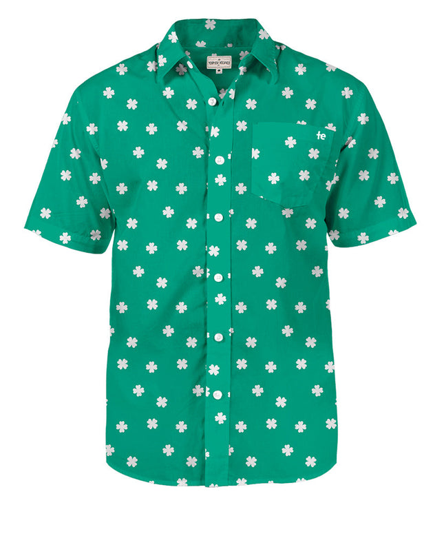 Mænds Grøn Crushin' Clovers Button Down Shirt