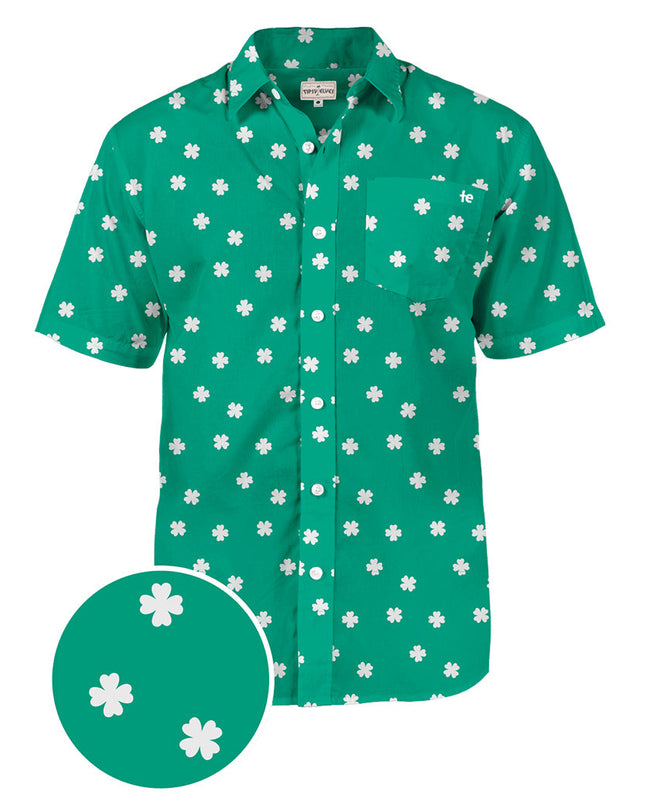 Mænds Grøn Crushin' Clovers Button Down Shirt