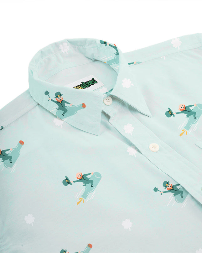 Mænds Leprechaun Liftoff Button Down Shirt