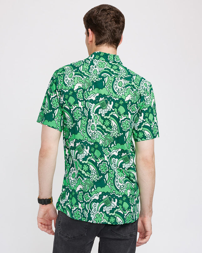 Mænds Retro St. Paddy's Button Down Skjorte