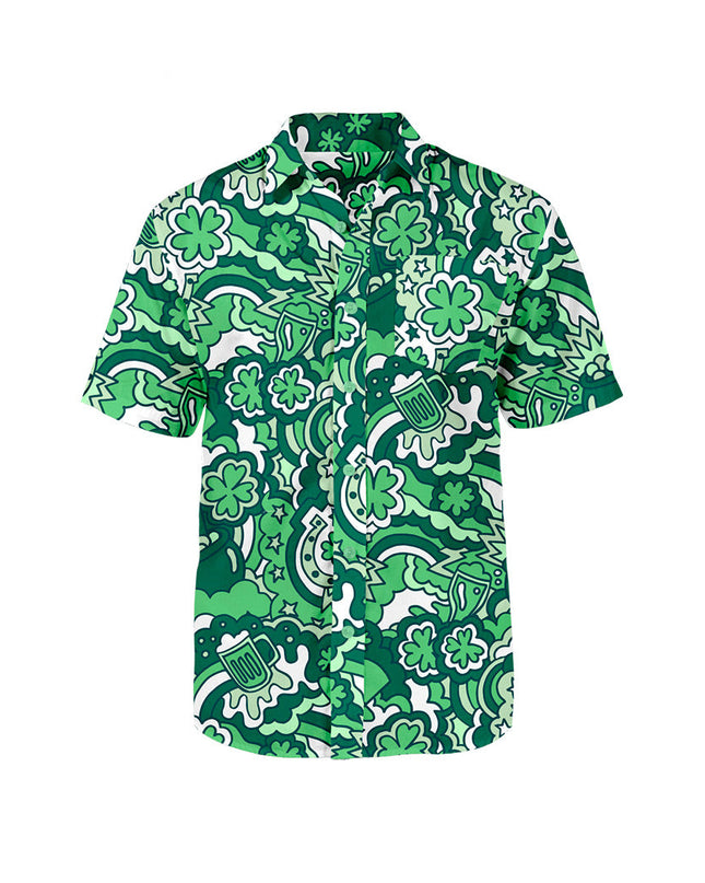 Mænds Retro St. Paddy's Button Down Skjorte
