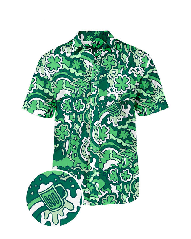 Mænds Retro St. Paddy's Button Down Skjorte