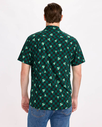 Men's Checkered Clover Button Down Shirt