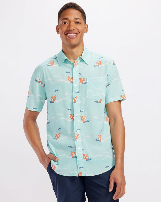 Men's Squirrel On Water Skis Hawaiian Shirt