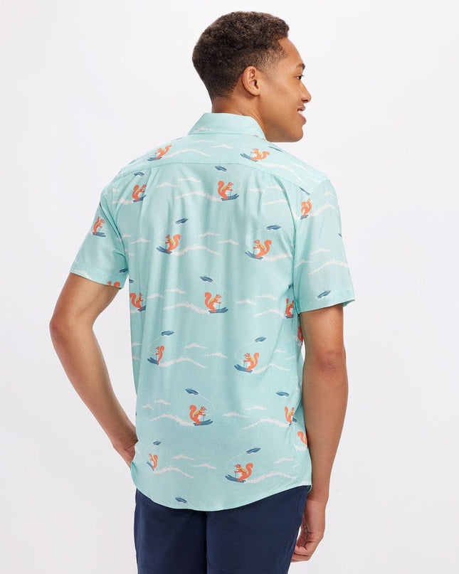 Men's Squirrel On Water Skis Hawaiian Shirt