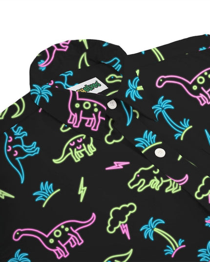 Men's Neon Dinosaur Hawaiian Shirt