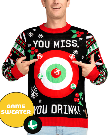 Men's Drinking Game Ugly Christmas Sweater