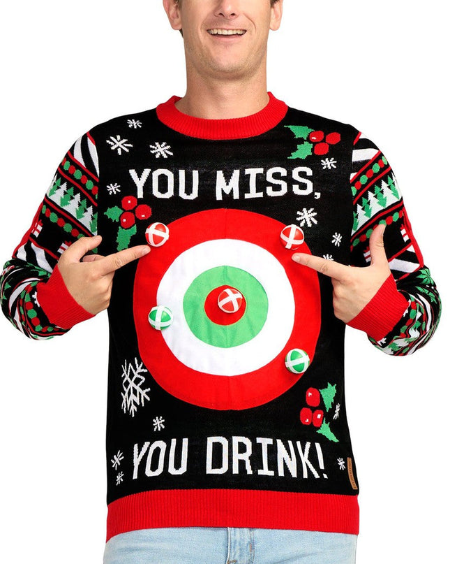 Men's Drinking Game Ugly Christmas Sweater