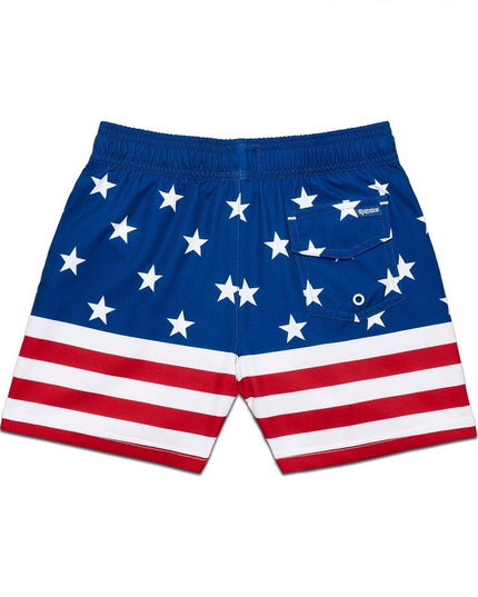 Boy's American Flag Stretch Swim Trunks